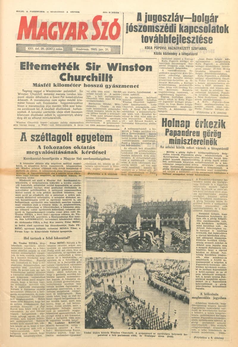 Magyar Szó, 22. évf. 1965. január 31. 29. sz. 1–24. oldal