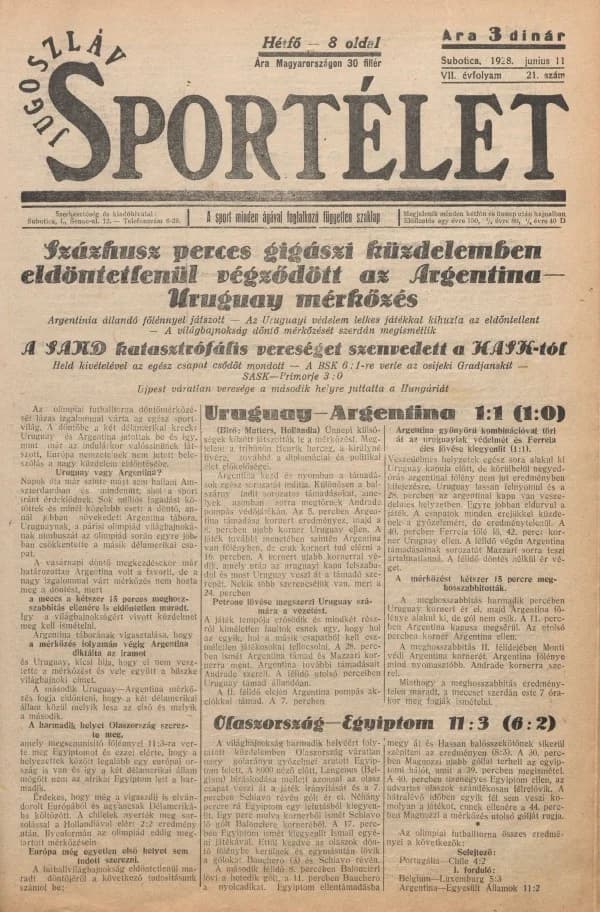 Jugoszláv sportélet, 7. évf. 1928. június 11. 21. sz.