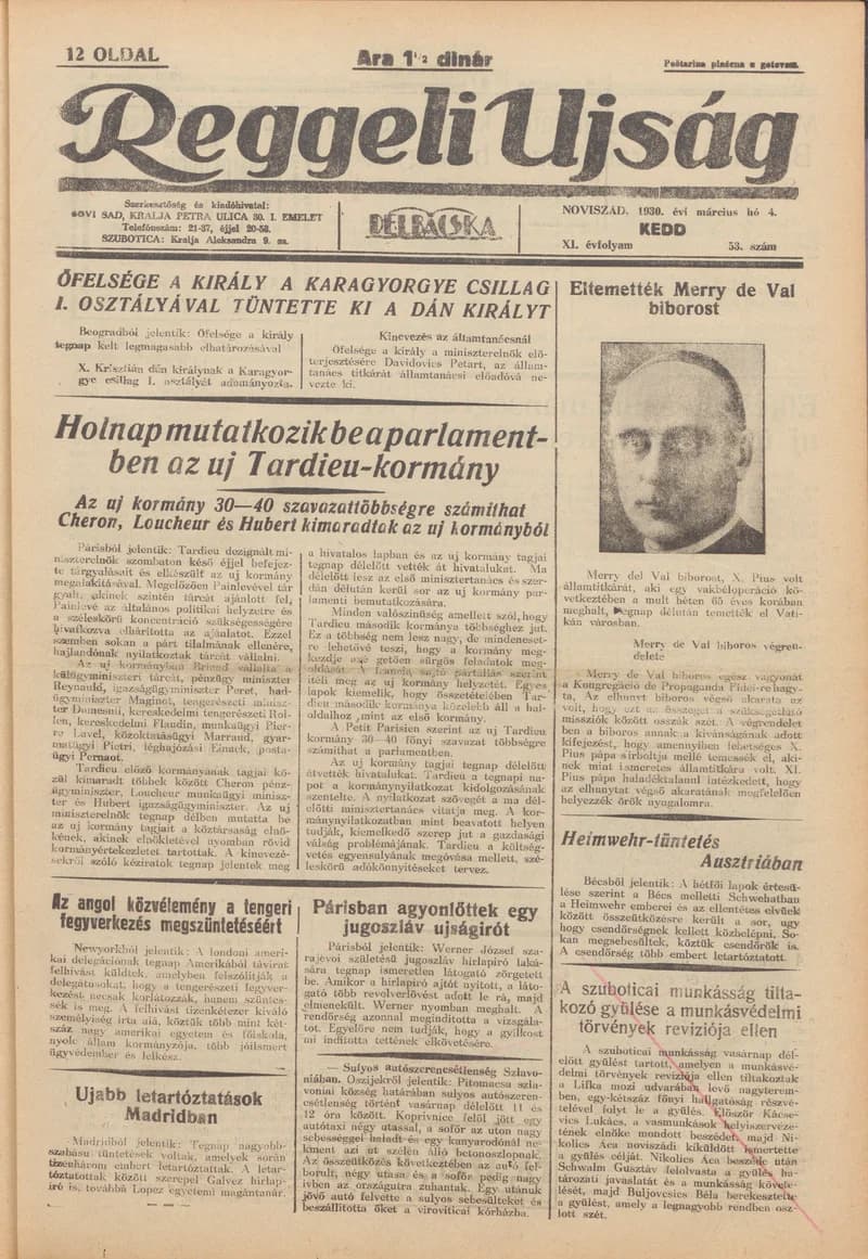 Reggeli Újság, 11. évf. 1930. március 4. 53. sz.