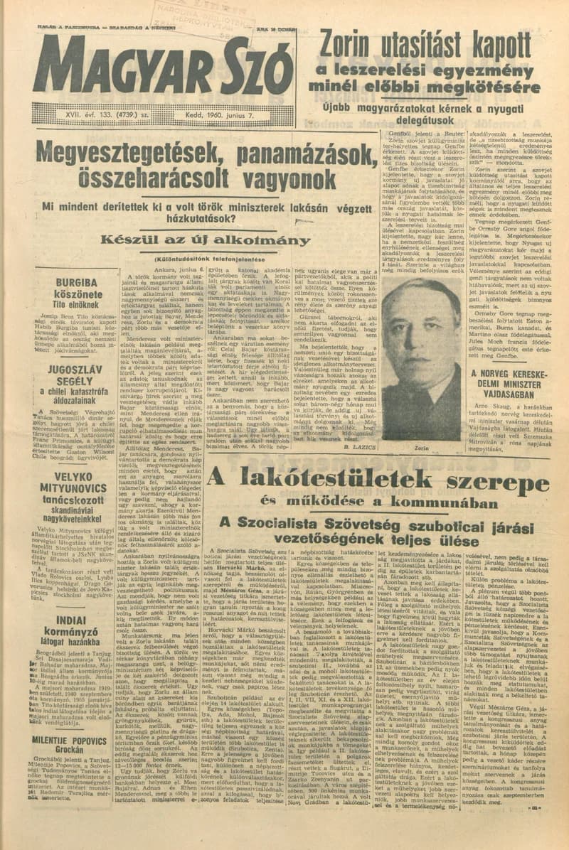 Magyar Szó, 17. évf. 1960. június 7. 133. sz. 1–12. oldal