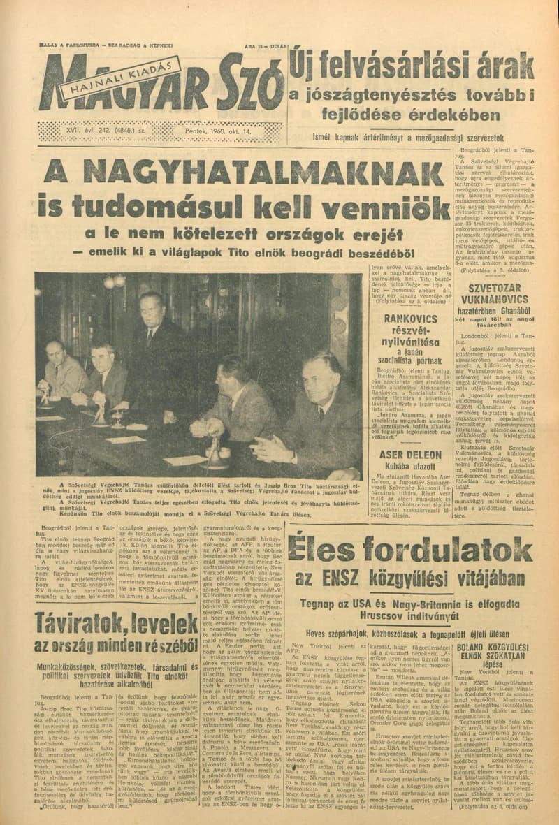 Magyar Szó, 17. évf. 1960. október 14. 242. sz. 1–16. oldal