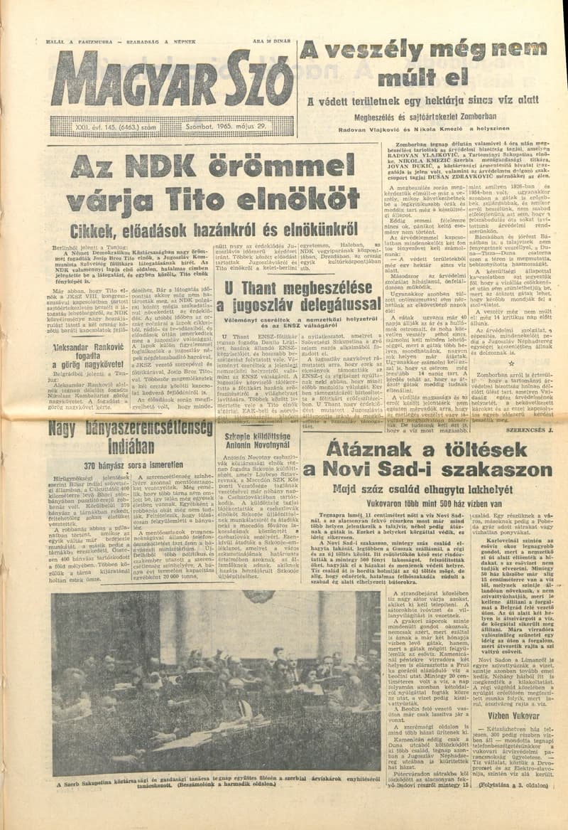 Magyar Szó, 22. évf. 1965. május 29. 145. sz. 1–12. oldal