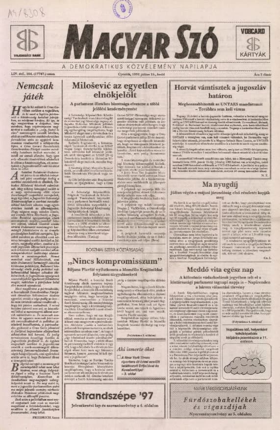 Magyar Szó, 54. évf. 1997. július 15. 164. sz. 1–16. oldal