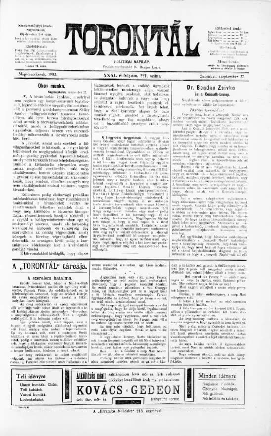 Torontál, 31. évf. 1902. szeptember 27. 221. sz.