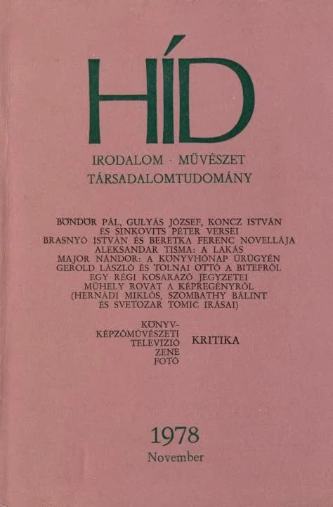 Híd, 42. évf. 1978. november. 11. sz. 1259–1410. oldal