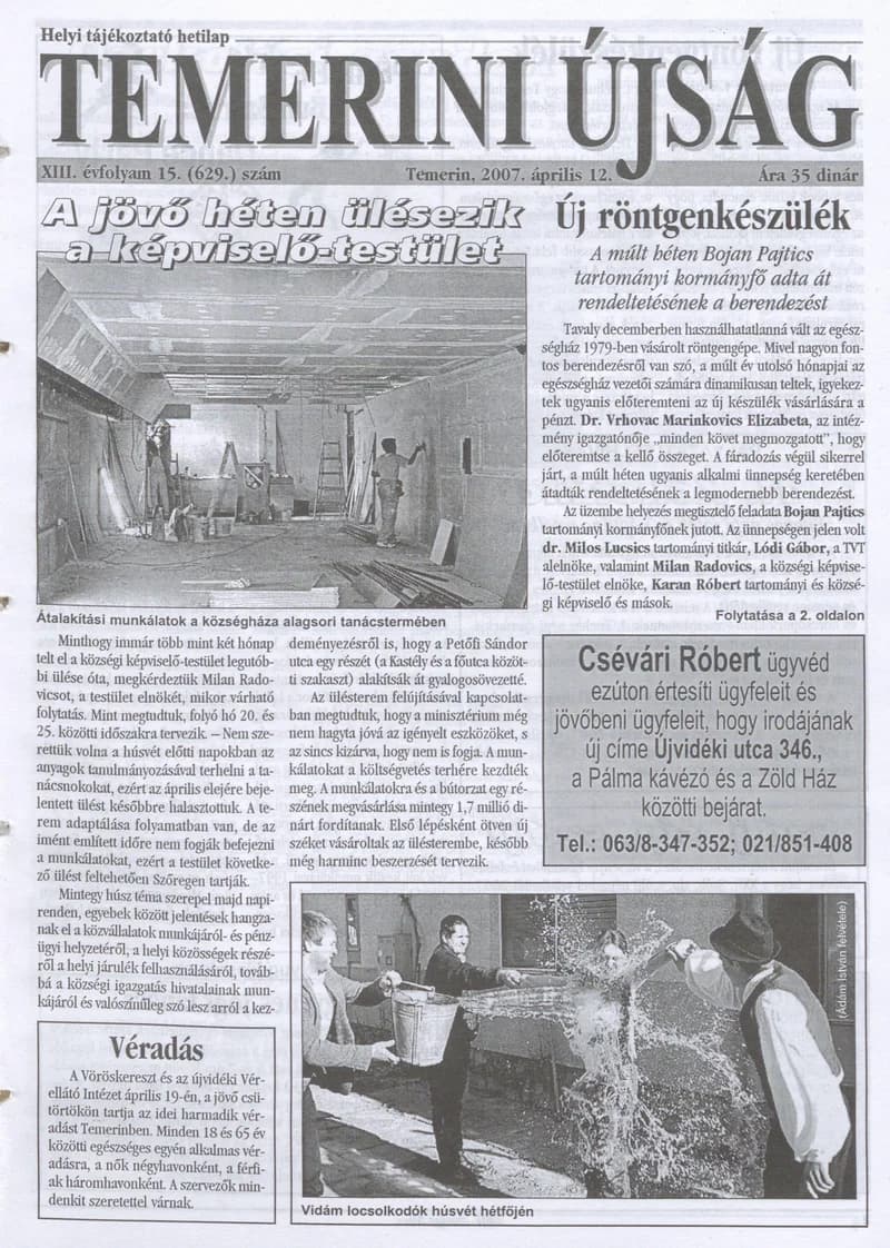 Temerini Újság, 13. évf. 2007. április 12. 15. sz.