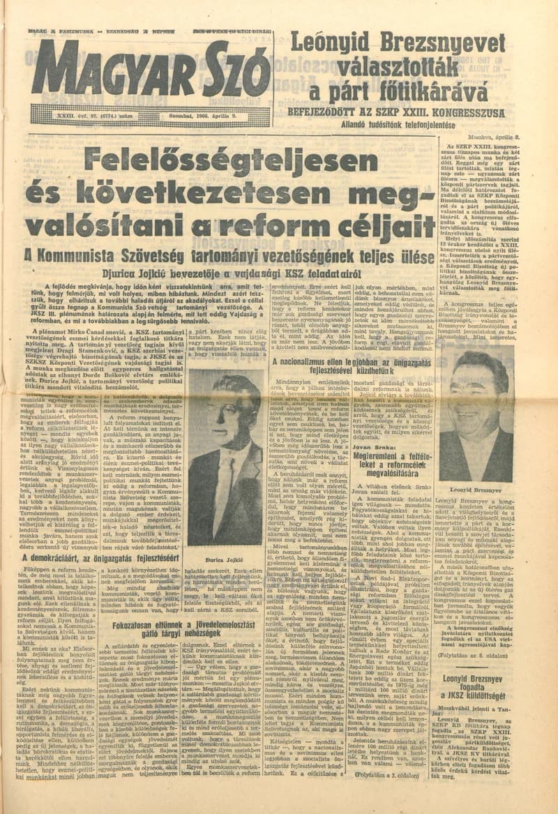 Magyar Szó, 23. évf. 1966. április 9. 97. sz.