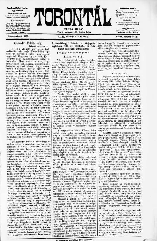 Torontál, 29. évf. 1900. szeptember 21. 216. sz.