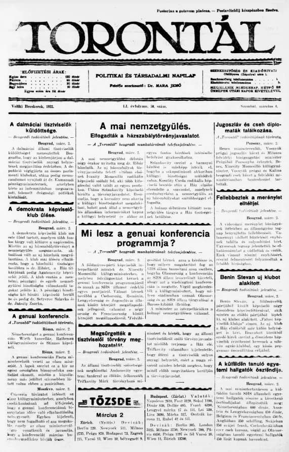 Torontál, 51. évf. 1922. március 4. 50. sz.