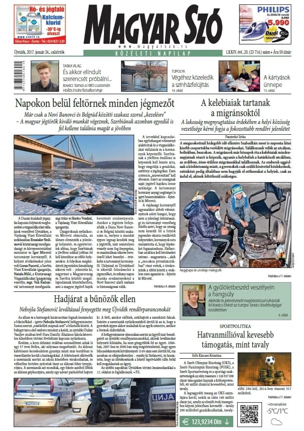 Magyar Szó, 74. évf. 2017. január 26. 20. sz. 1–20. oldal