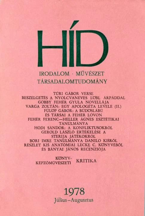 Híd, 42. évf. 1978. július – augusztus. 7–8. sz. 829–966. oldal