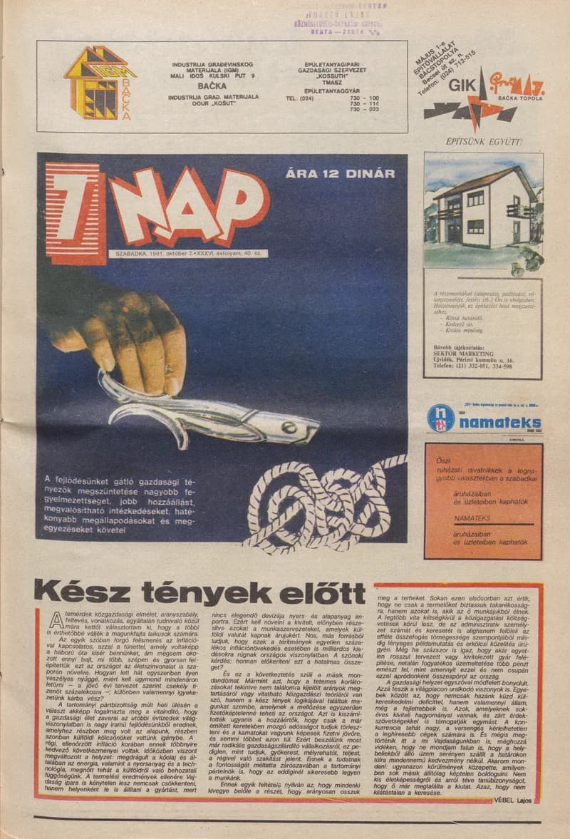 7 Nap, 36. évf. 1981. október 2. 40. sz. 1–16. oldal