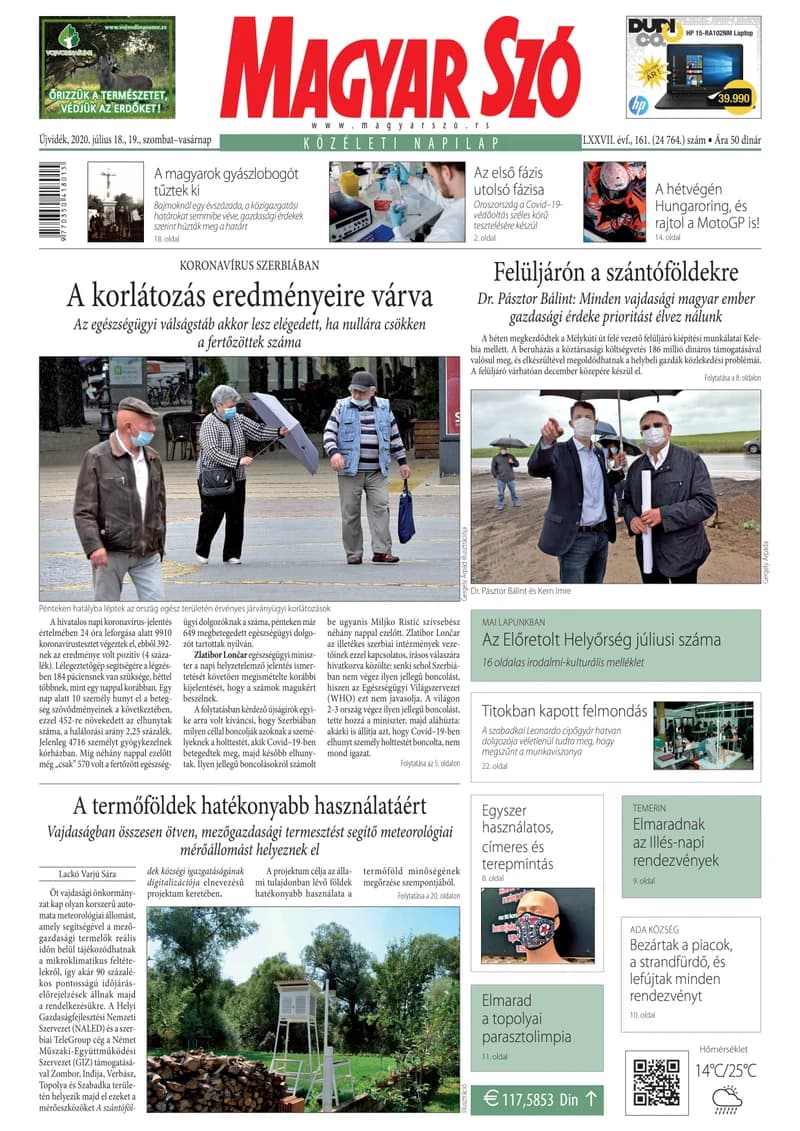 Magyar Szó, 77. évf. 2020. július 18. – 19. 161. sz. 1–32. oldal