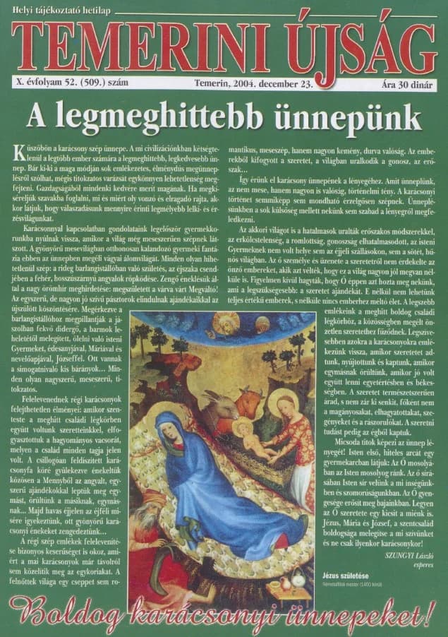 Temerini Újság, 10. évf. 2004. december 23. 52. sz.