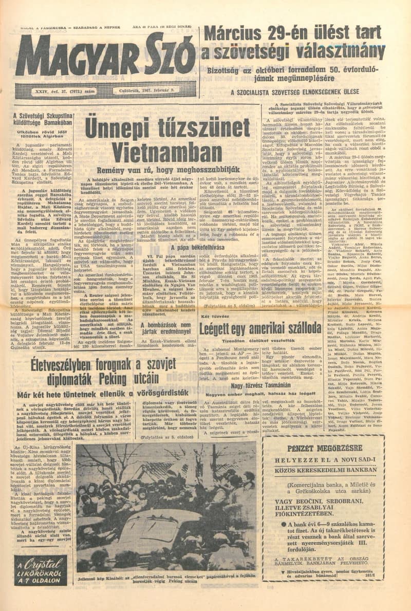Magyar Szó, 24. évf. 1967. február 9. 37. sz. 1–14. oldal