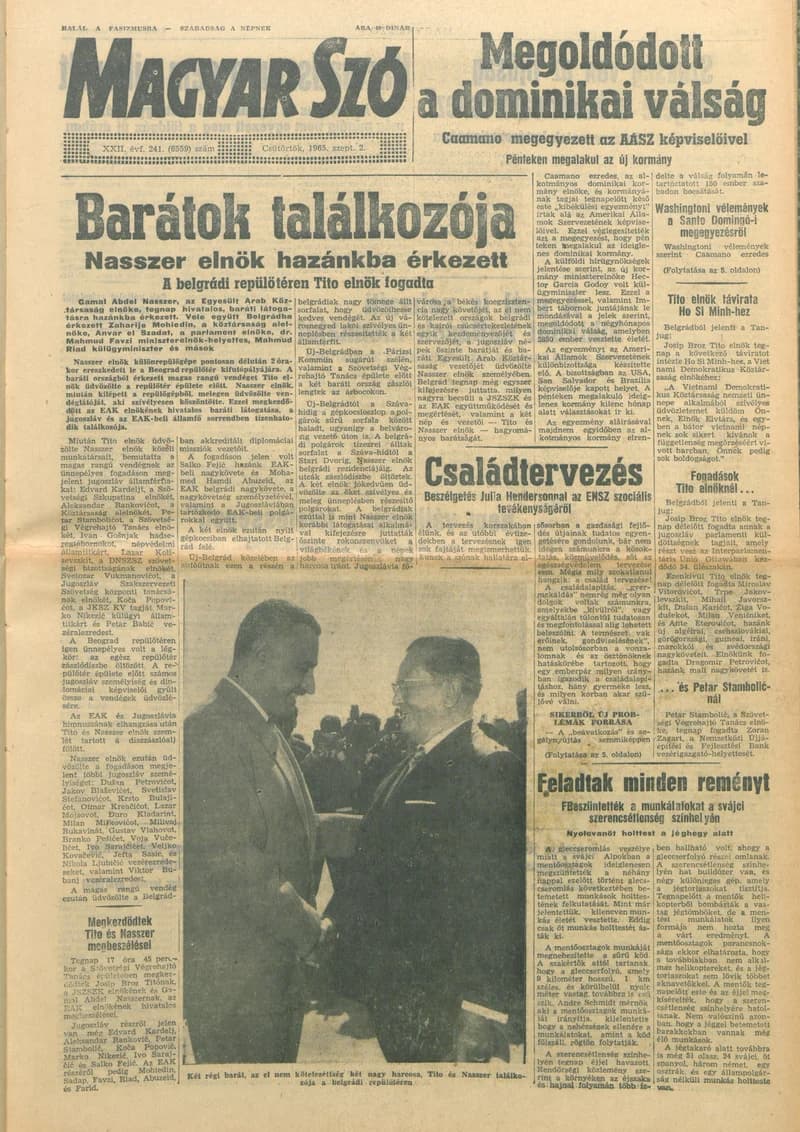 Magyar Szó, 22. évf. 1965. szeptember 2. 241. sz. 1–14. oldal