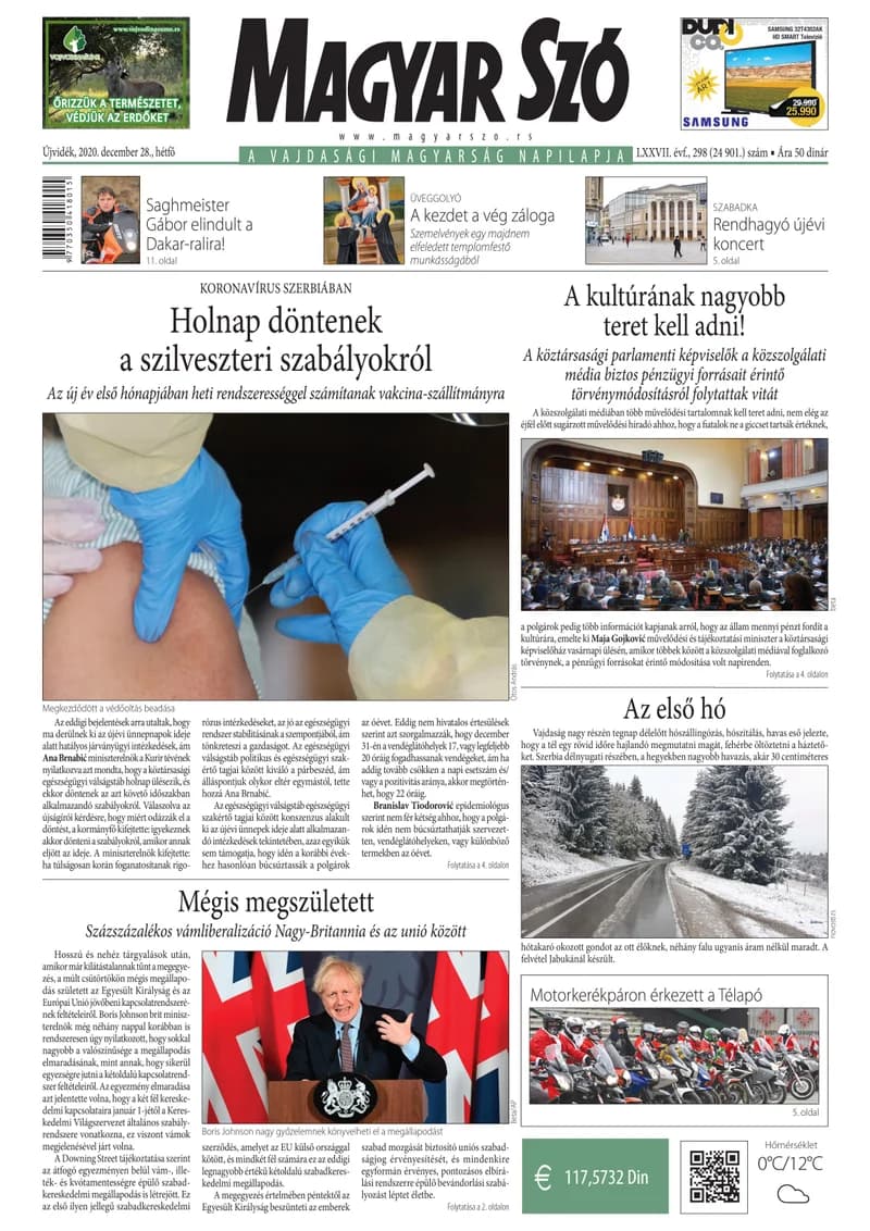 Magyar Szó, 77. évf. 2020. december 28. 298. sz. 1–16. oldal