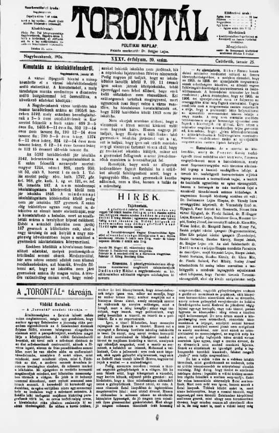 Torontál, 35. évf. 1906. január 25. 20. sz.