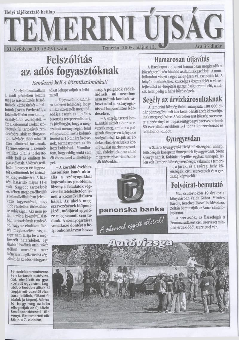 Temerini Újság, 11. évf. 2005. május 12. 19. sz.