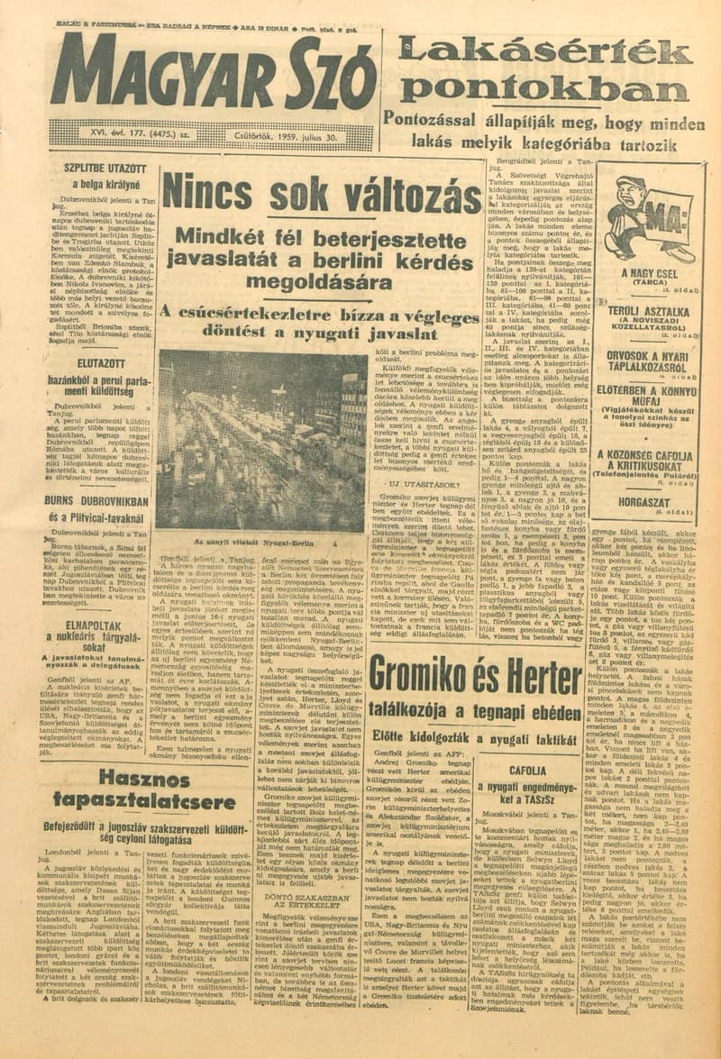 Magyar Szó, 16. évf. 1959. július 30. 177. sz. 1–22. oldal
