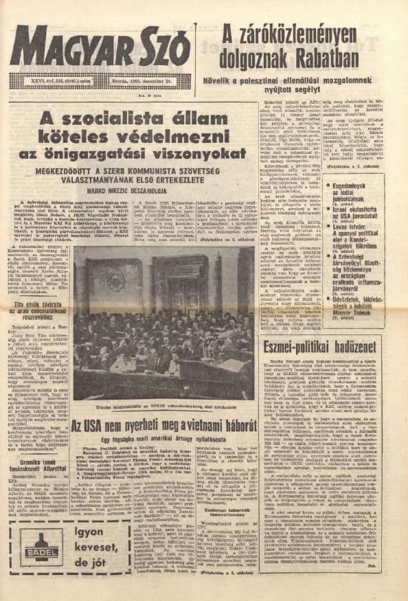 Magyar Szó, 26. évf. 1969. december 24. 353. sz. 1–16. oldal