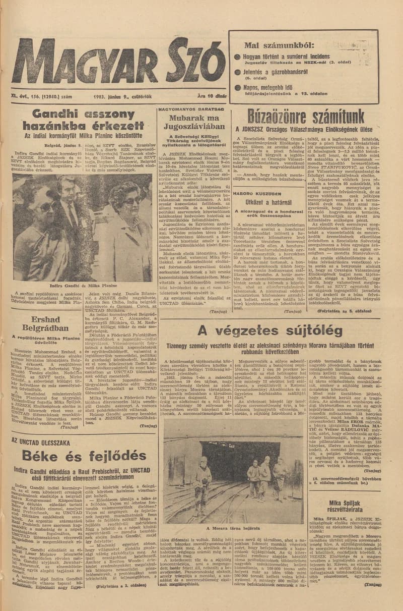 Magyar Szó, 40. évf. 1983. június 9. 156. sz. 1–24. oldal