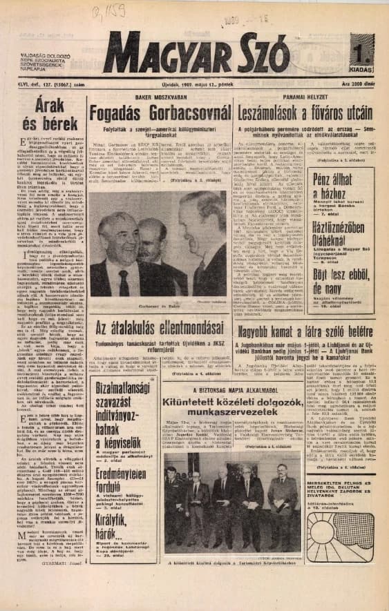 Magyar Szó, 46. évf. 1989. május 12. 127. sz. 1–24. oldal