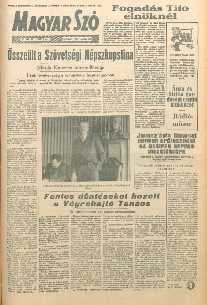 Magyar Szó, 12. évf. 1955. április 23. 111. sz. 1–10. oldal