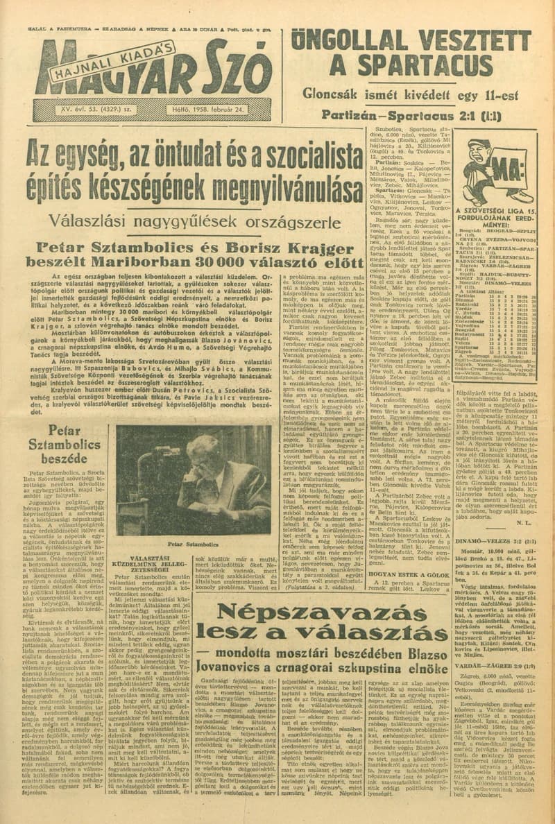 Magyar Szó, 15. évf. 1958. február 24. 53. sz. 1–10. oldal