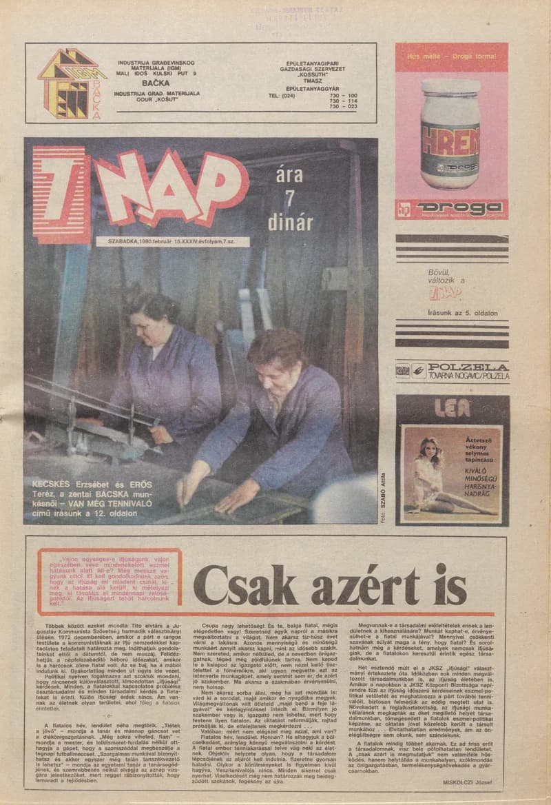 7 Nap, 35. évf. 1980. február 15. 7. sz. 1–24. oldal