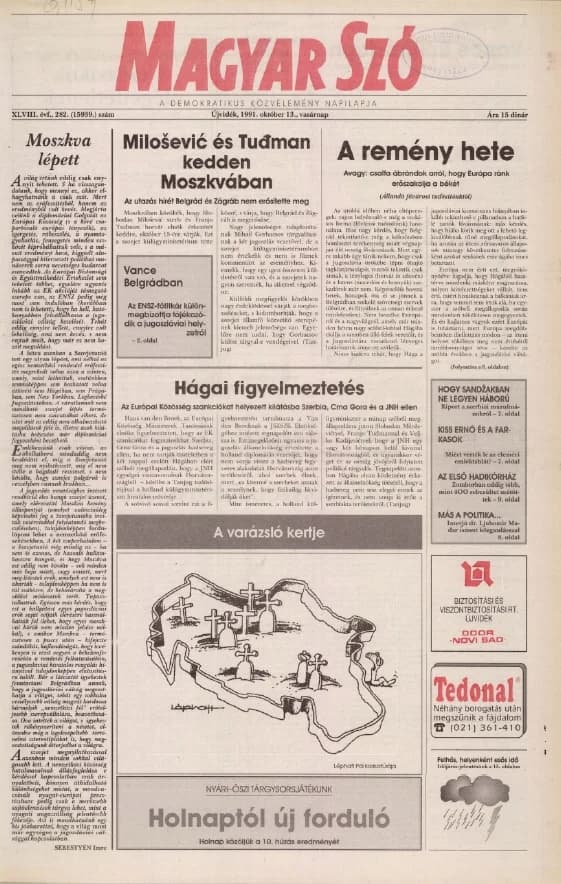 Magyar Szó, 48. évf. 1991. október 13. 282. sz. 1–28. oldal