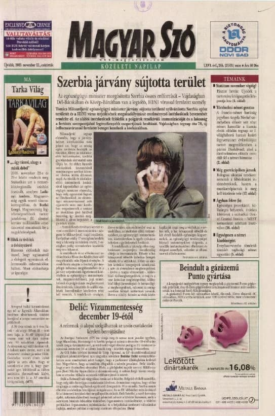 Magyar Szó, 66. évf. 2009. november 12. 265. sz. 1–20. oldal