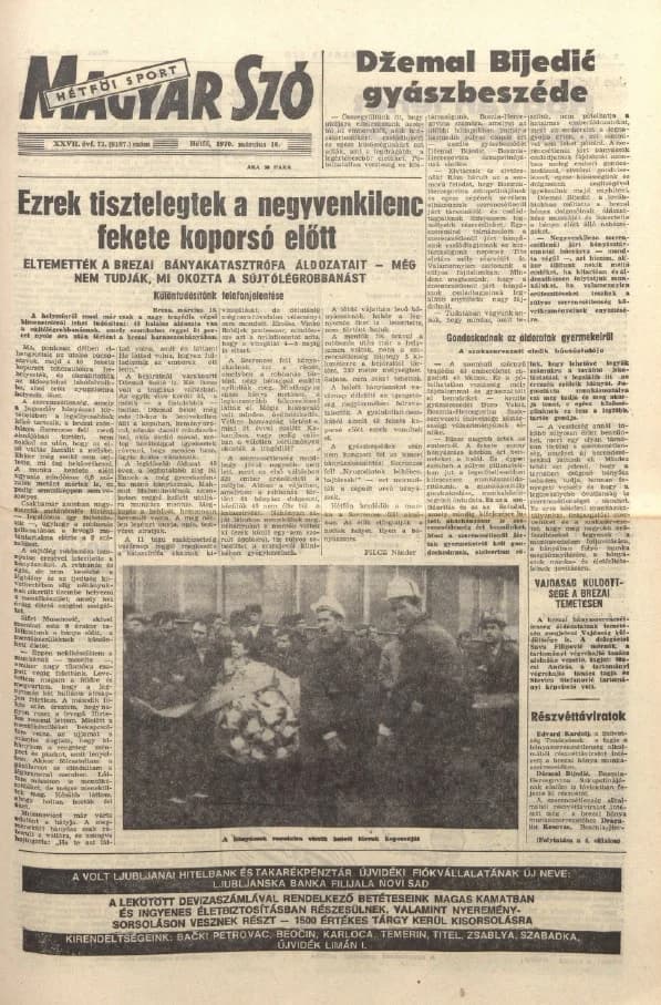Magyar Szó, 27. évf. 1970. március 16. 73. sz. 1–14. oldal