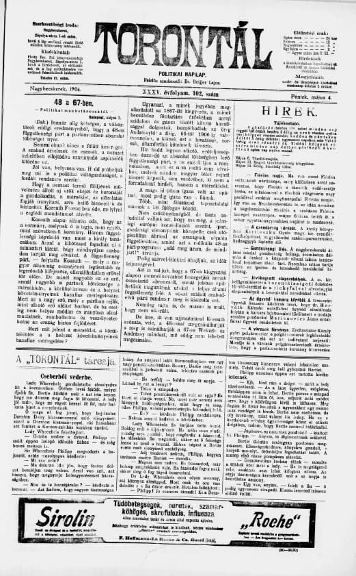 Torontál, 35. évf. 1906. május 4. 102. sz.