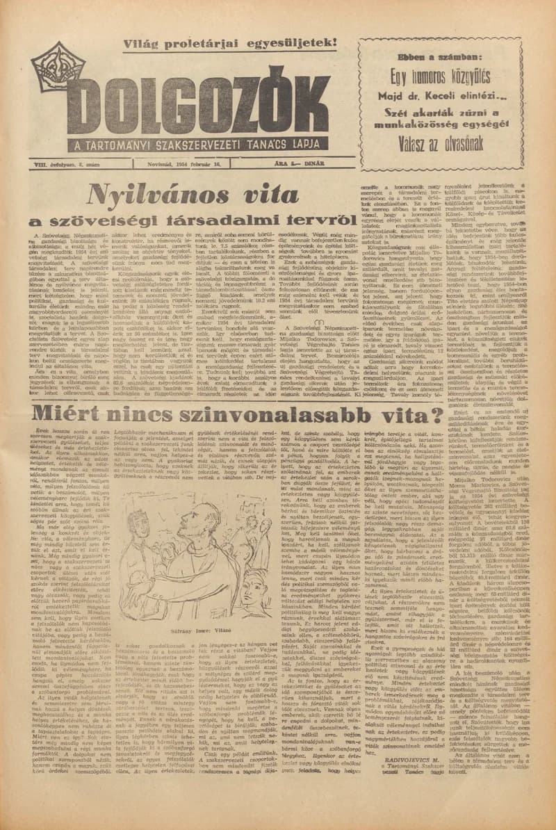 Dolgozók, 8. évf. 1954. február 16. 8. sz.