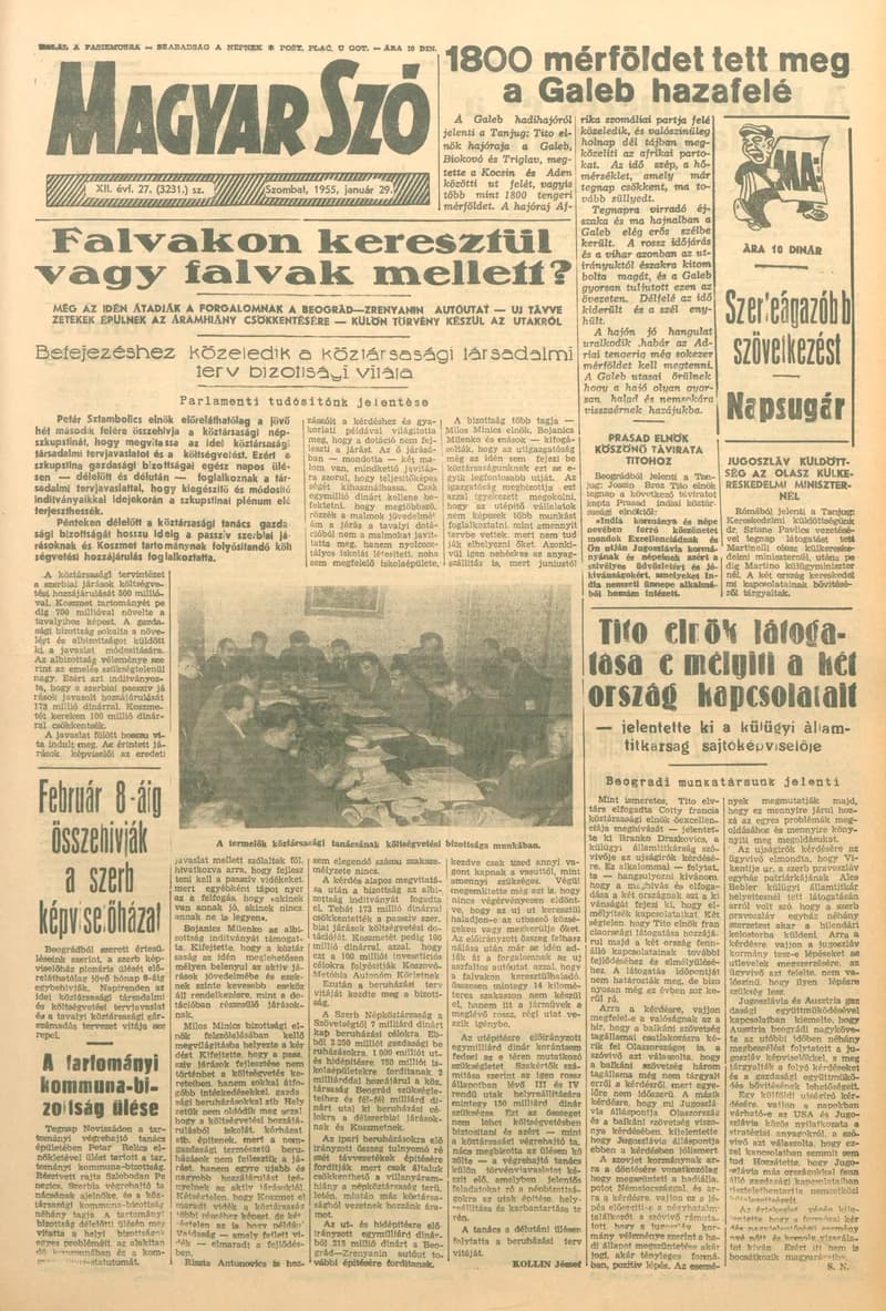 Magyar Szó, 12. évf. 1955. január 29. 27. sz. 1–8. oldal