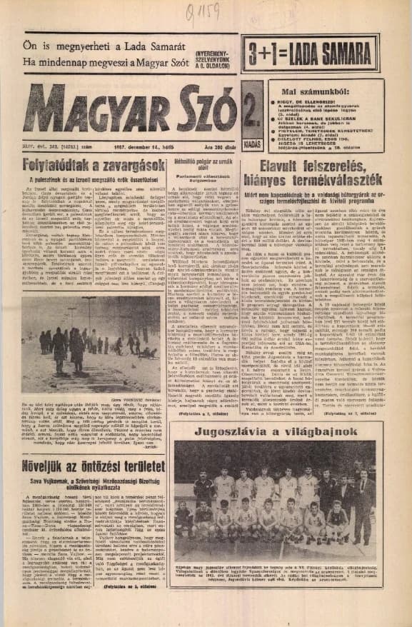 Magyar Szó, 44. évf. 1987. december 14. 342. sz. 1–20. oldal