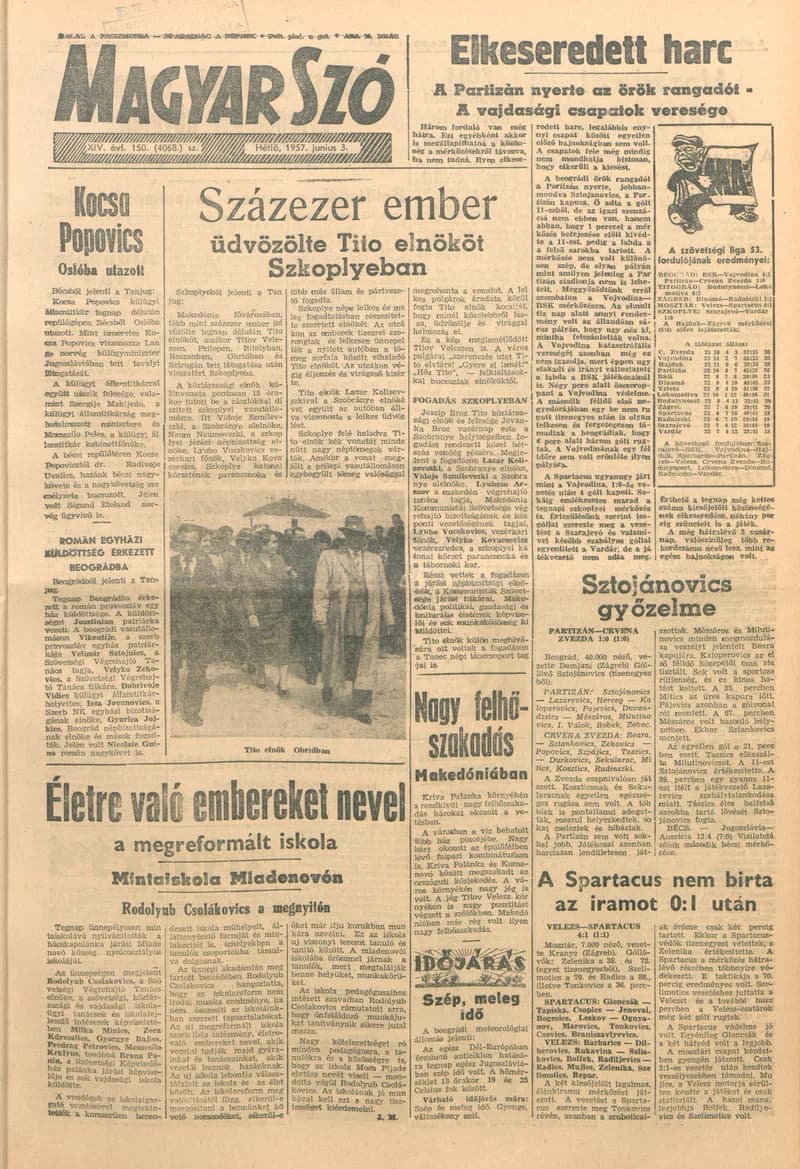 Magyar Szó, 14. évf. 1957. június 3. 150. sz.