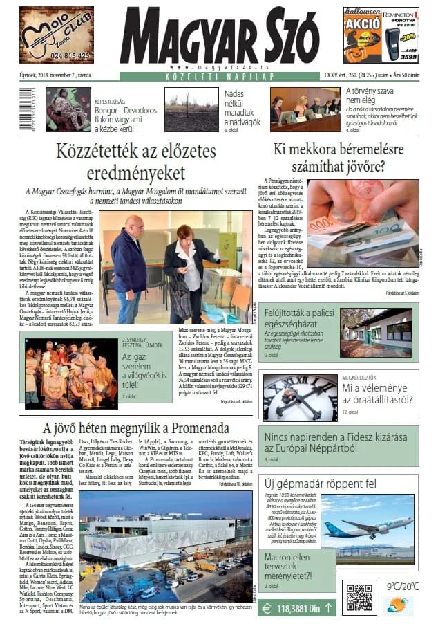Magyar Szó, 75. évf. 2018. november 7. 260. sz. 1–16. oldal