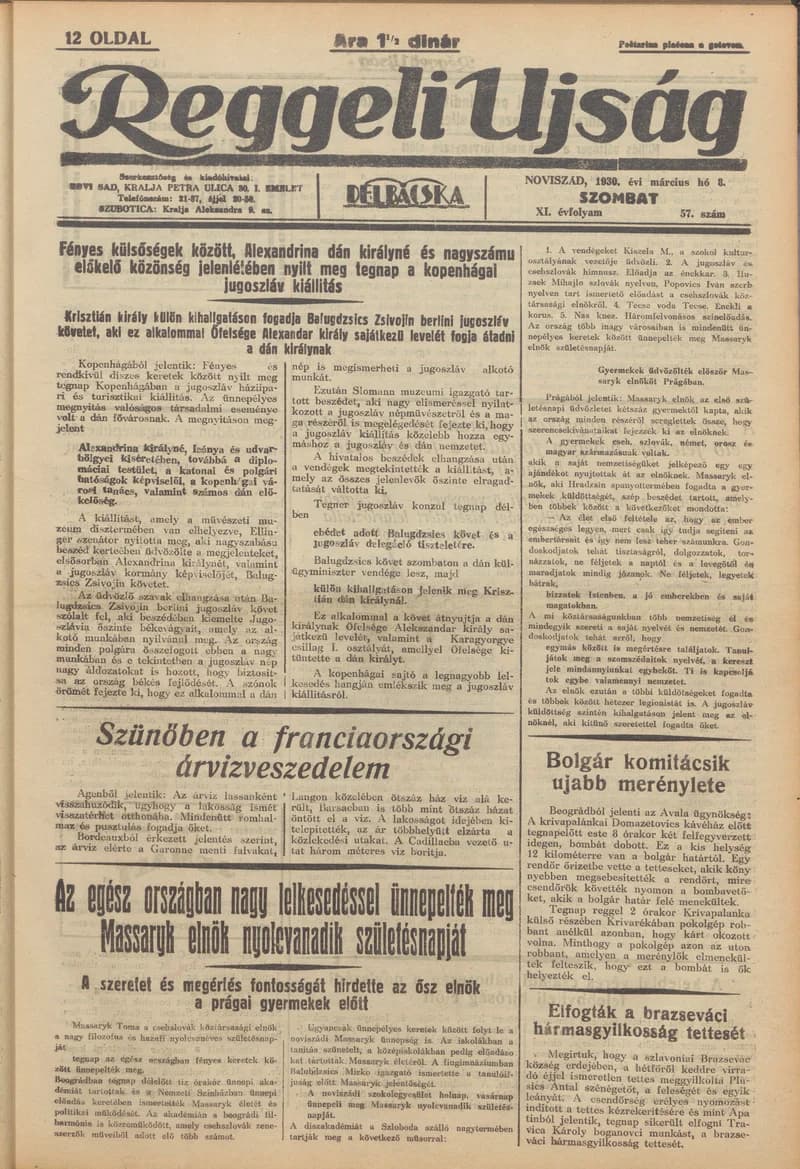 Reggeli Újság, 11. évf. 1930. március 8. 57. sz.