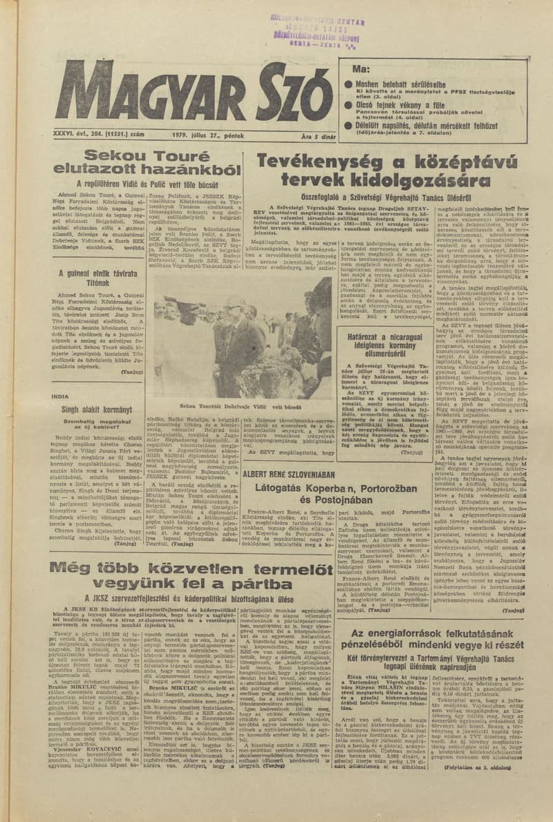 Magyar Szó, 36. évf. 1979. július 27. 204. sz. 1–20. oldal