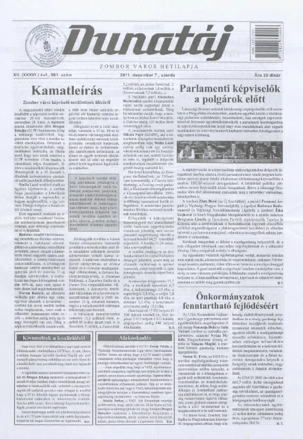 Dunatáj, 13. évf. 2011. december 7. 661. sz.