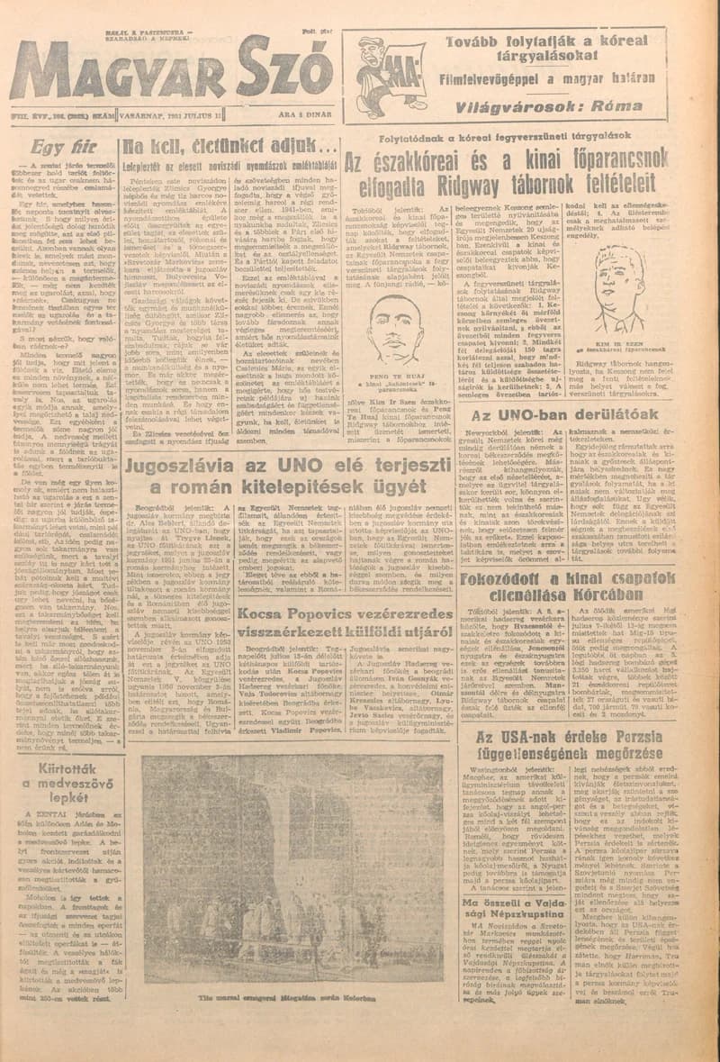 Magyar Szó, 8. évf. 1951. július 15. 166. sz. 1–6. oldal
