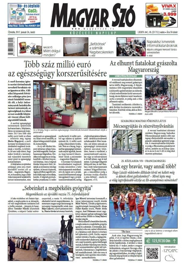 Magyar Szó, 74. évf. 2017. január 24. 18. sz. 1–20. oldal