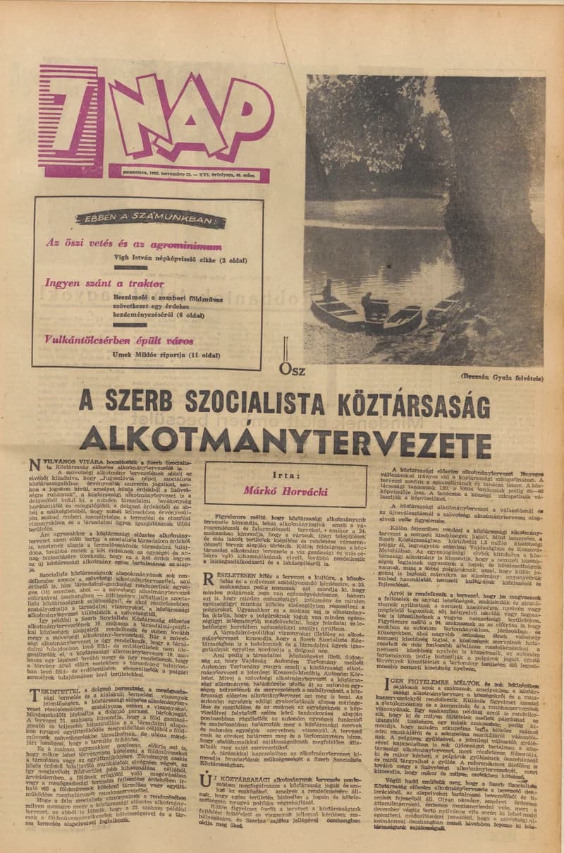 7 Nap, 17. évf. 1962. november 23. 46. sz. 1–20. oldal
