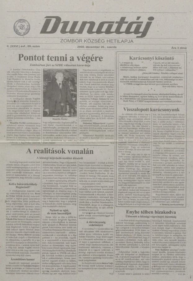 Dunatáj, 2. évf. 2000. december 20. 89. sz.