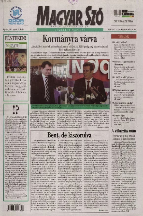 Magyar Szó, 64. évf. 2007. január 23. 18. sz. 1–20. oldal