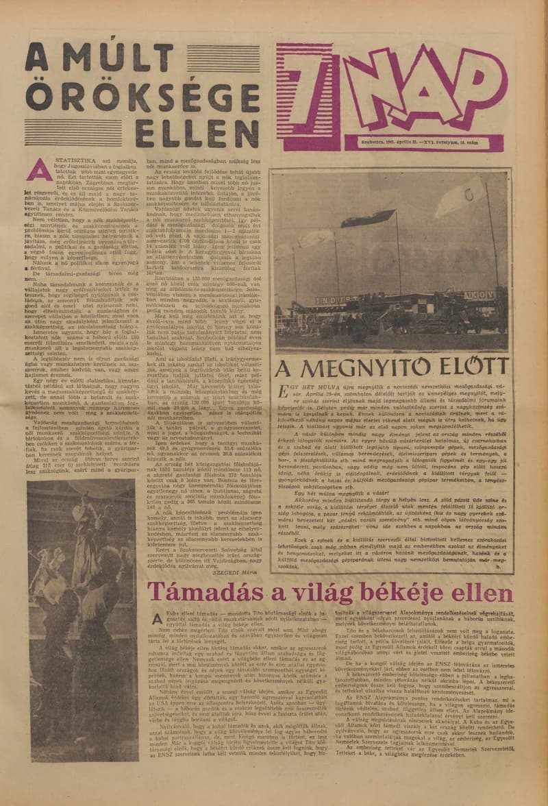 7 Nap, 16. évf. 1961. április 21. 16. sz. 1–20. oldal