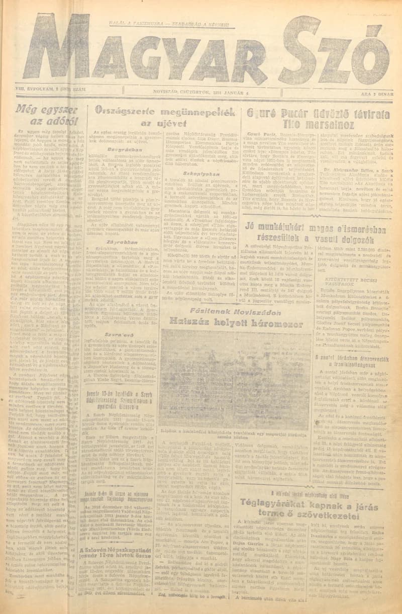 Magyar Szó, 8. évf. 1951. január 4. 2. sz. 1–4. oldal