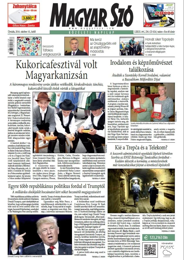 Magyar Szó, 73. évf. 2016. október 10. 236. sz. 1–20. oldal